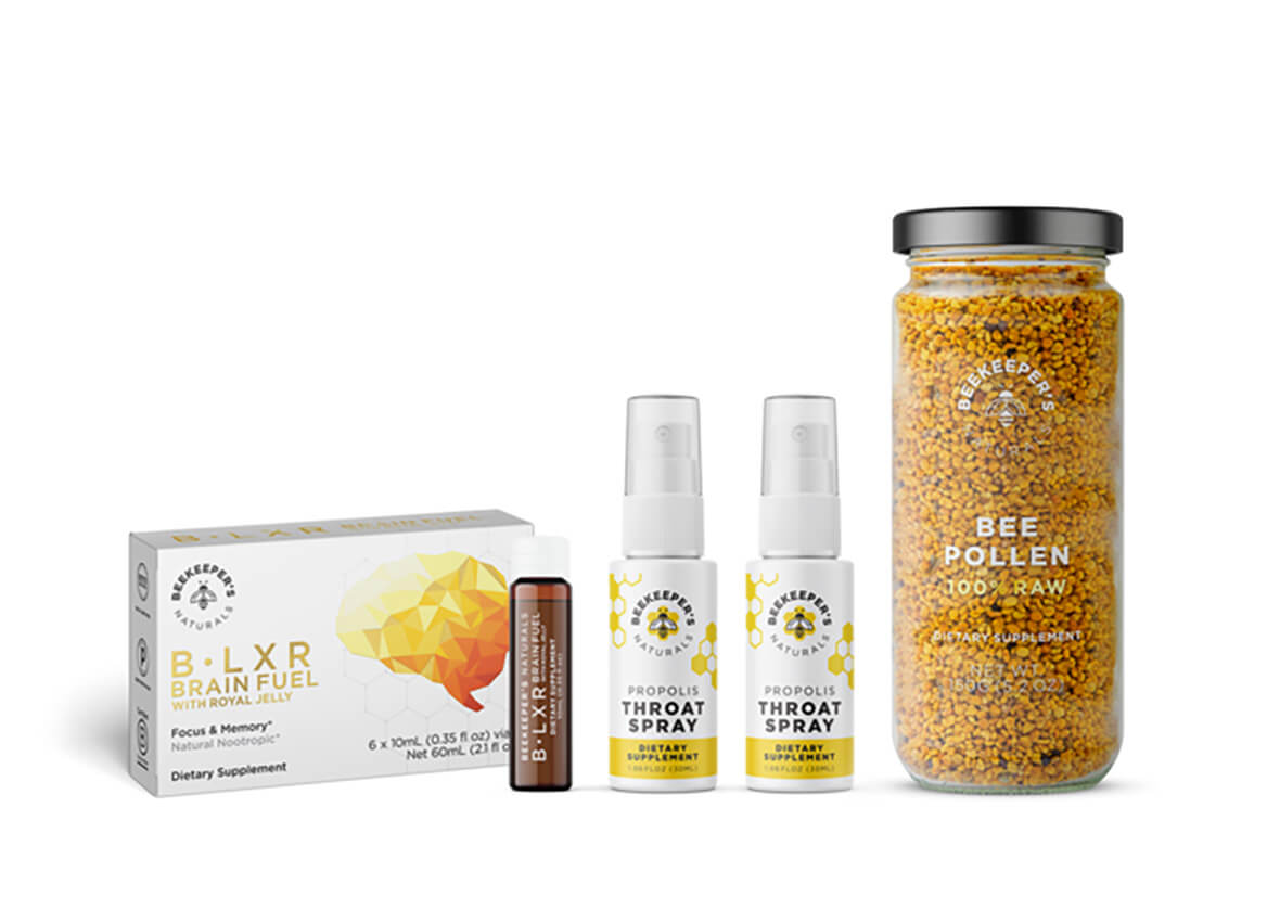 Superfood Honey by Beekeeper's Naturals - Bee Pollen, Royal Jelly,  Propolis, Honey - Natural Energy, Immune Support, Mental Clarity, Athletic